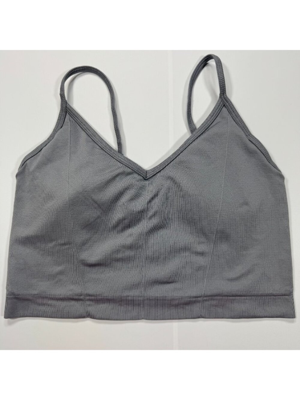 Yogalicious Sports Bra Women's M Gray Nylon Performance Workout Gym Adjustable
